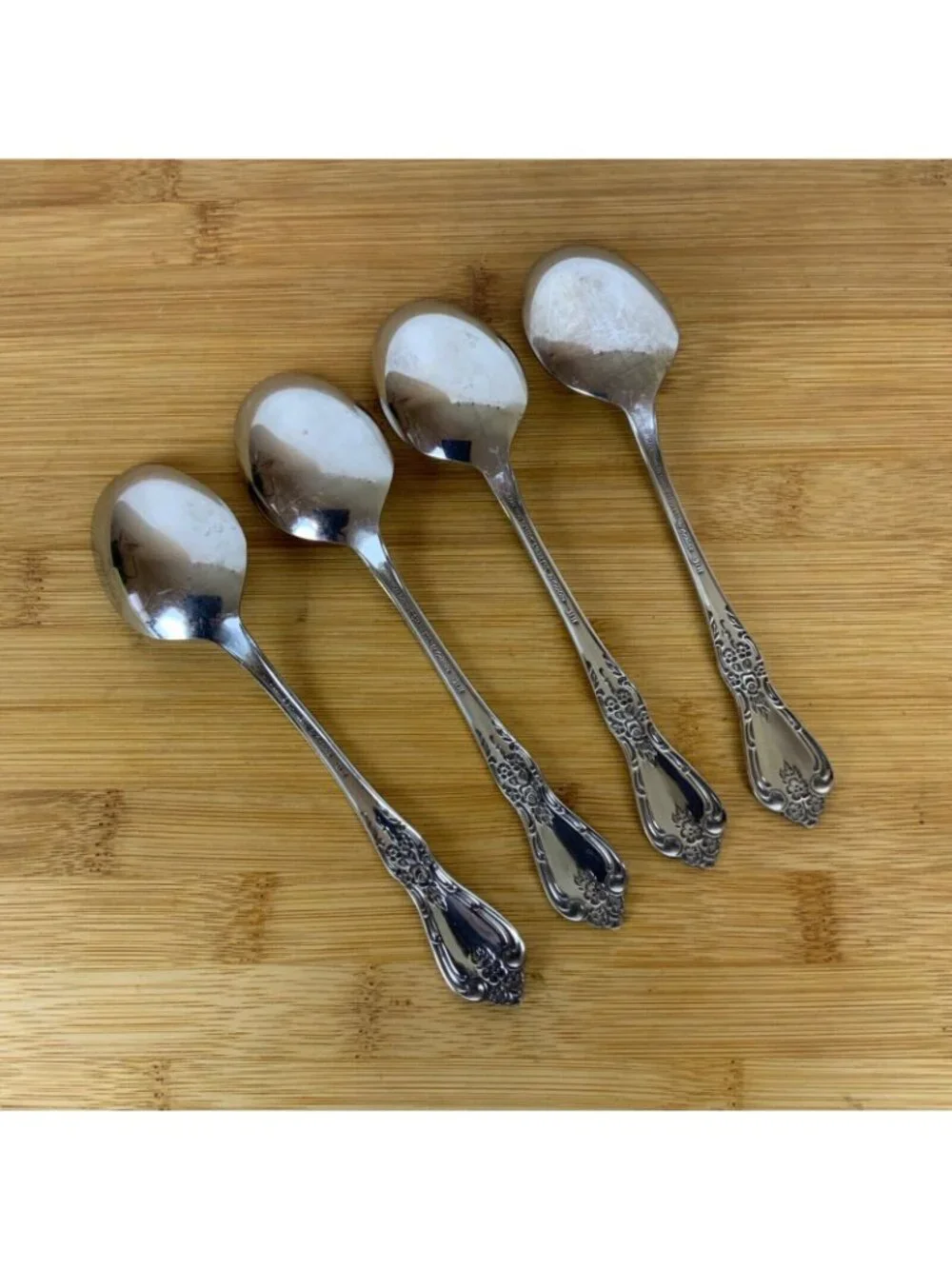 Oneida Distinction Deluxe Kennett Square 4 Soup Spoons Discontinued Flatware